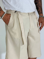 Bermudone con cintura beige GI202506