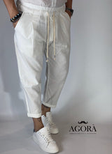 Pantalaccio in lino panna DC5000