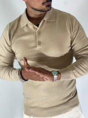 Polo manica lunga apricot MP888