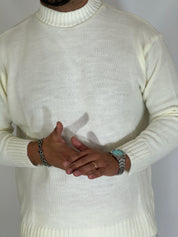 Alpha · Maglione rasato bianco
