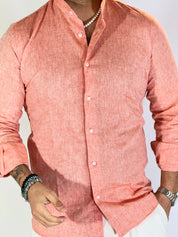 Camicia migliaccio coreana lino ARANCIO