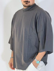T-shirt over taglio vivo grigia HM834