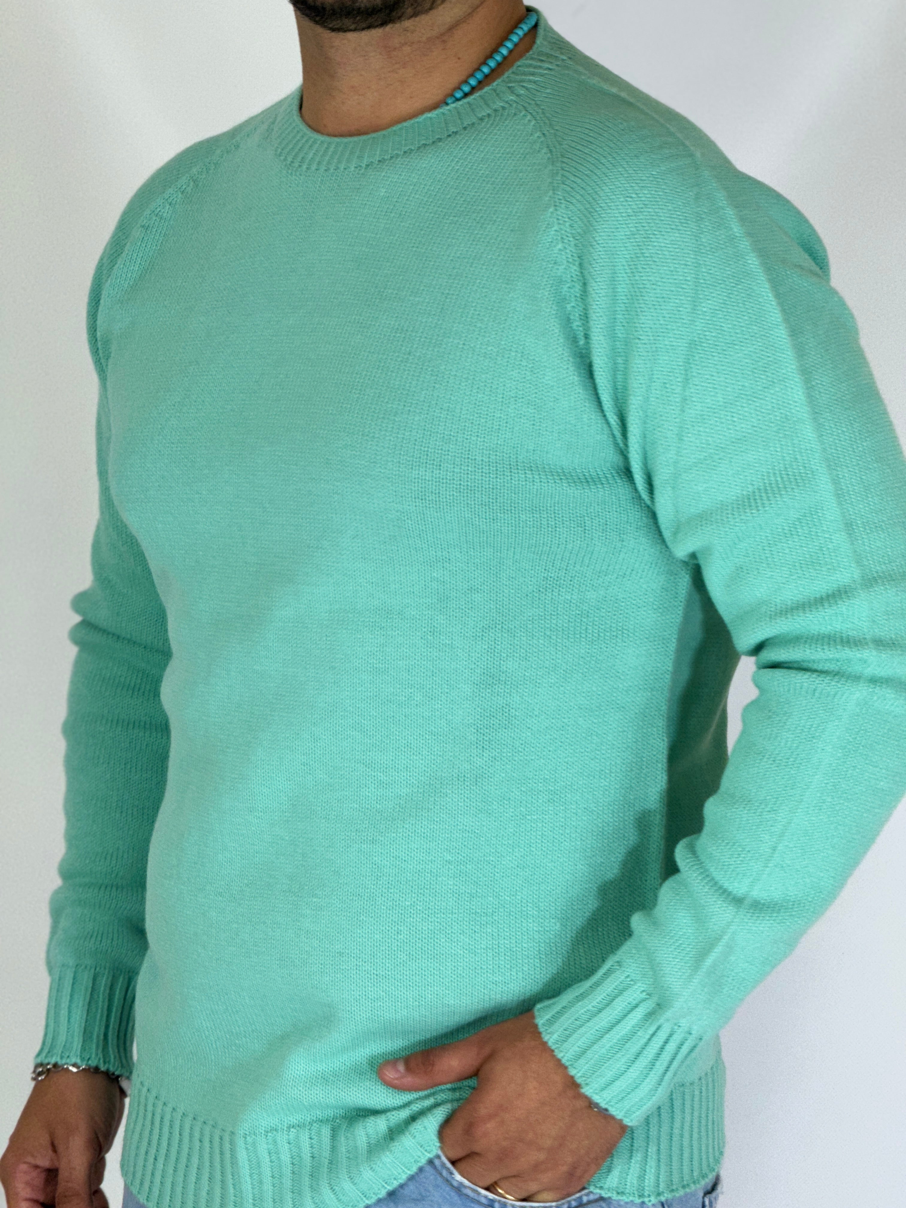 Maglione rasato acqua marina SILVA