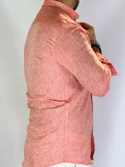 Camicia migliaccio coreana lino ARANCIO