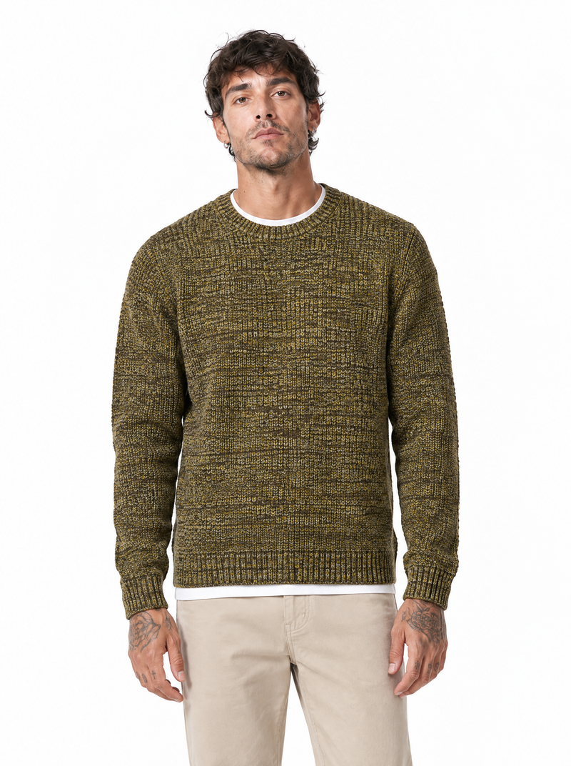 Girocollo melange verde militare DNW603