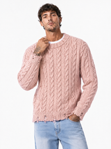 POLI BRAID Girocollo a treccia rosa
