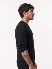 Maglia intrecciata nera AD2213