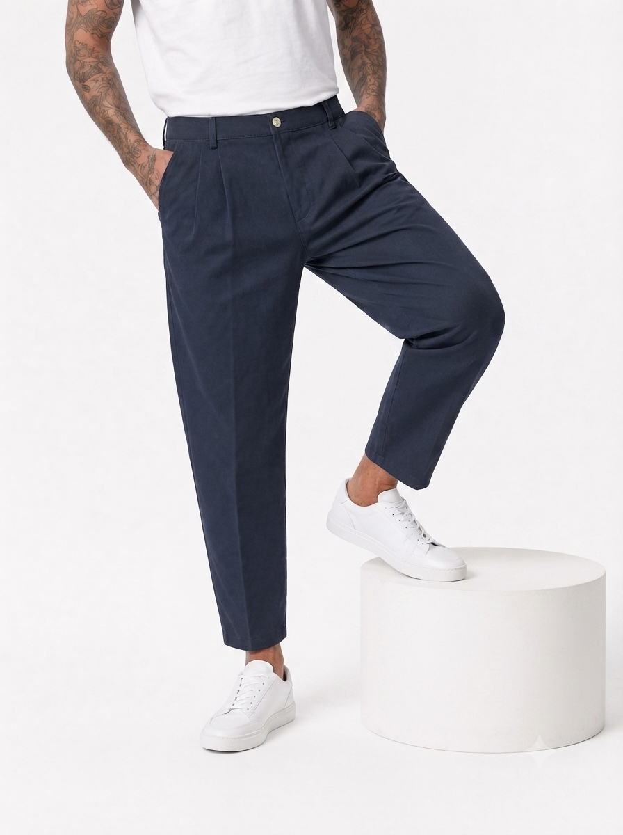 NOMAD AD45 Pantalone carrot con pince blu