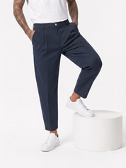 NOMAD AD45 Pantalone carrot con pince blu