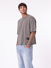 STEPHEN T-Shirt cropped manica a tre quarti ferro