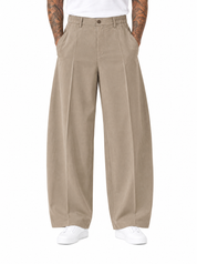 COMPTON Pantalone palazzo beige
