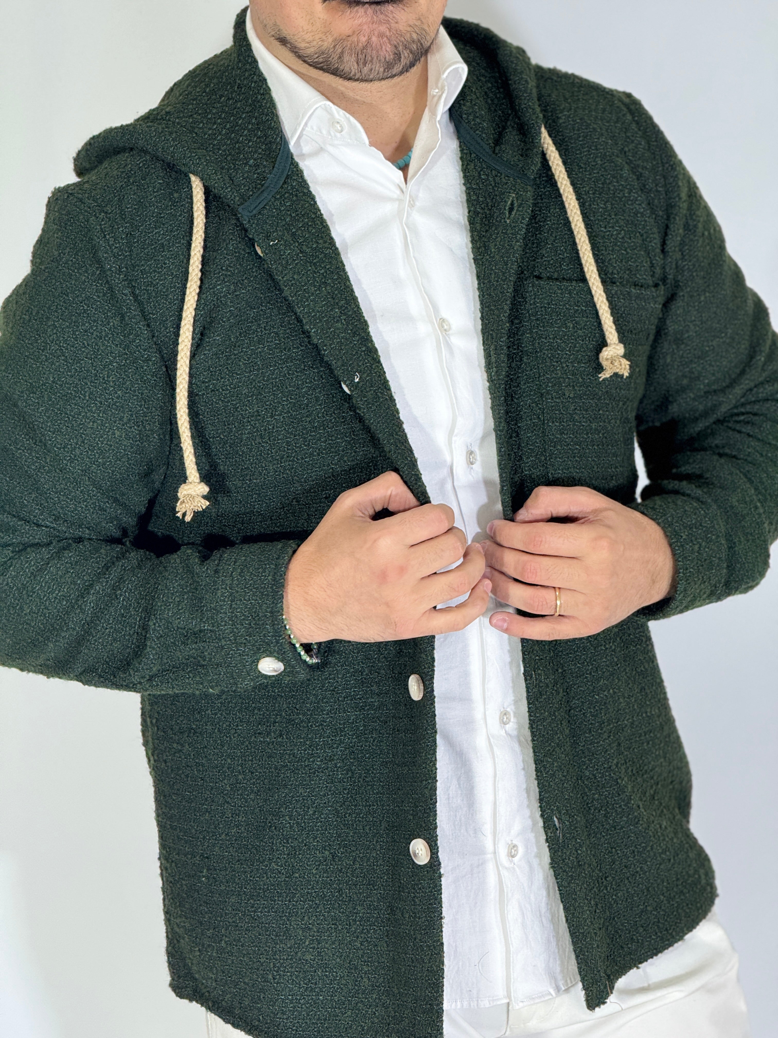 Felpa con cappuccio verde IVAN