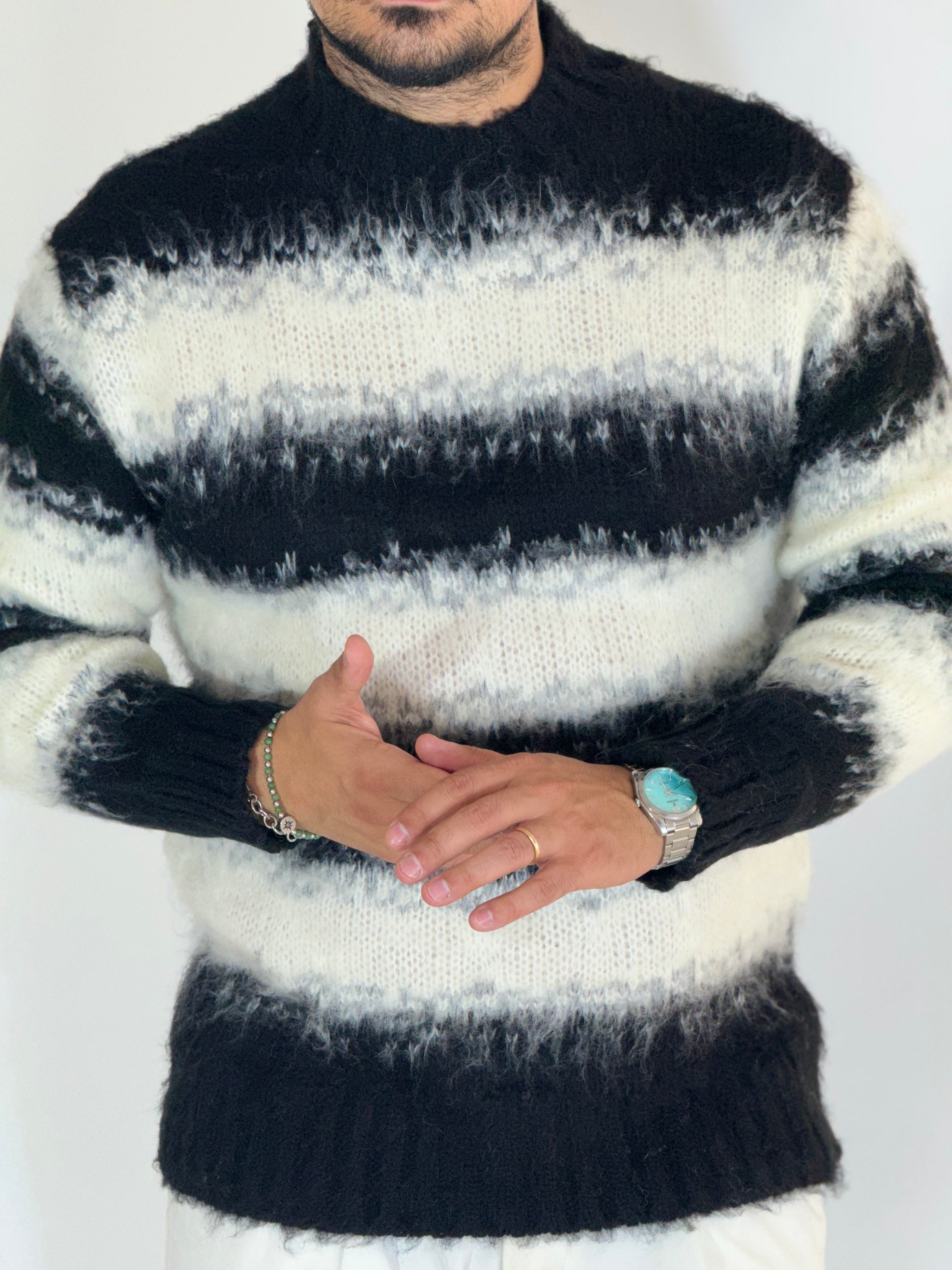 Maglione sheep nero/bianco AD130