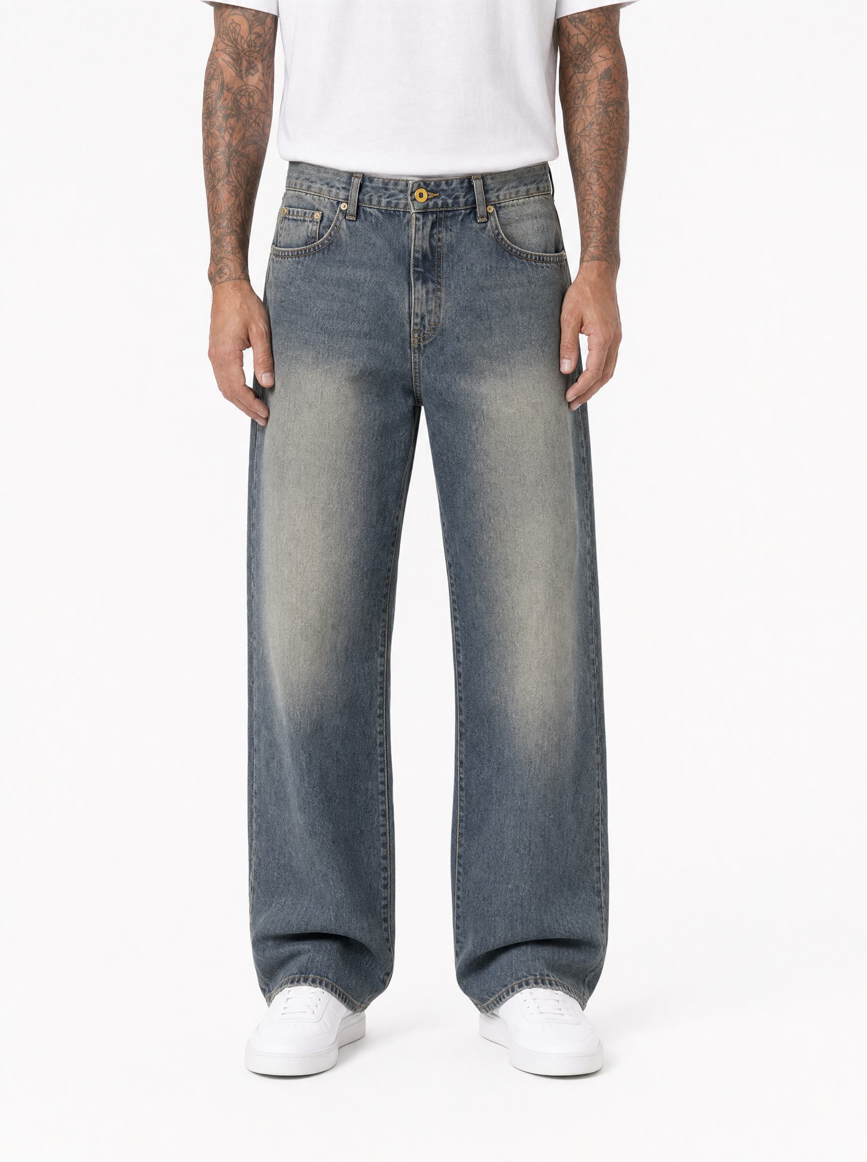 SARADA jeans baggy fit sabbiato