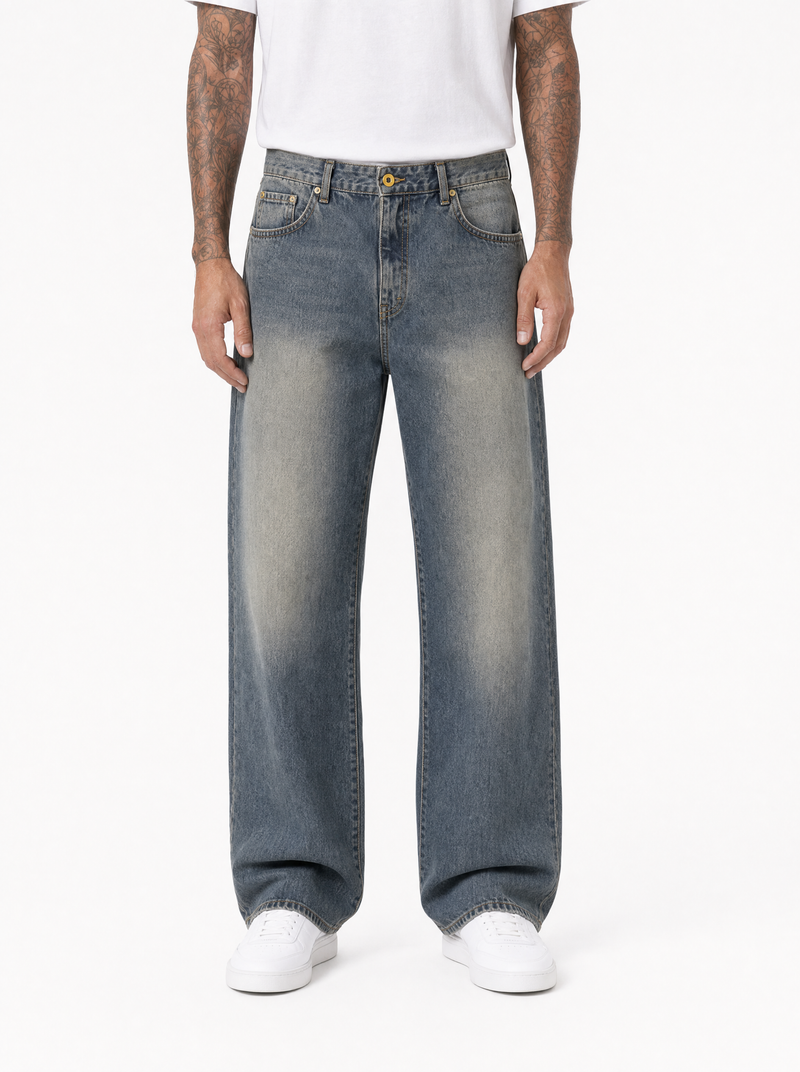 SARADA jeans baggy fit sabbiato