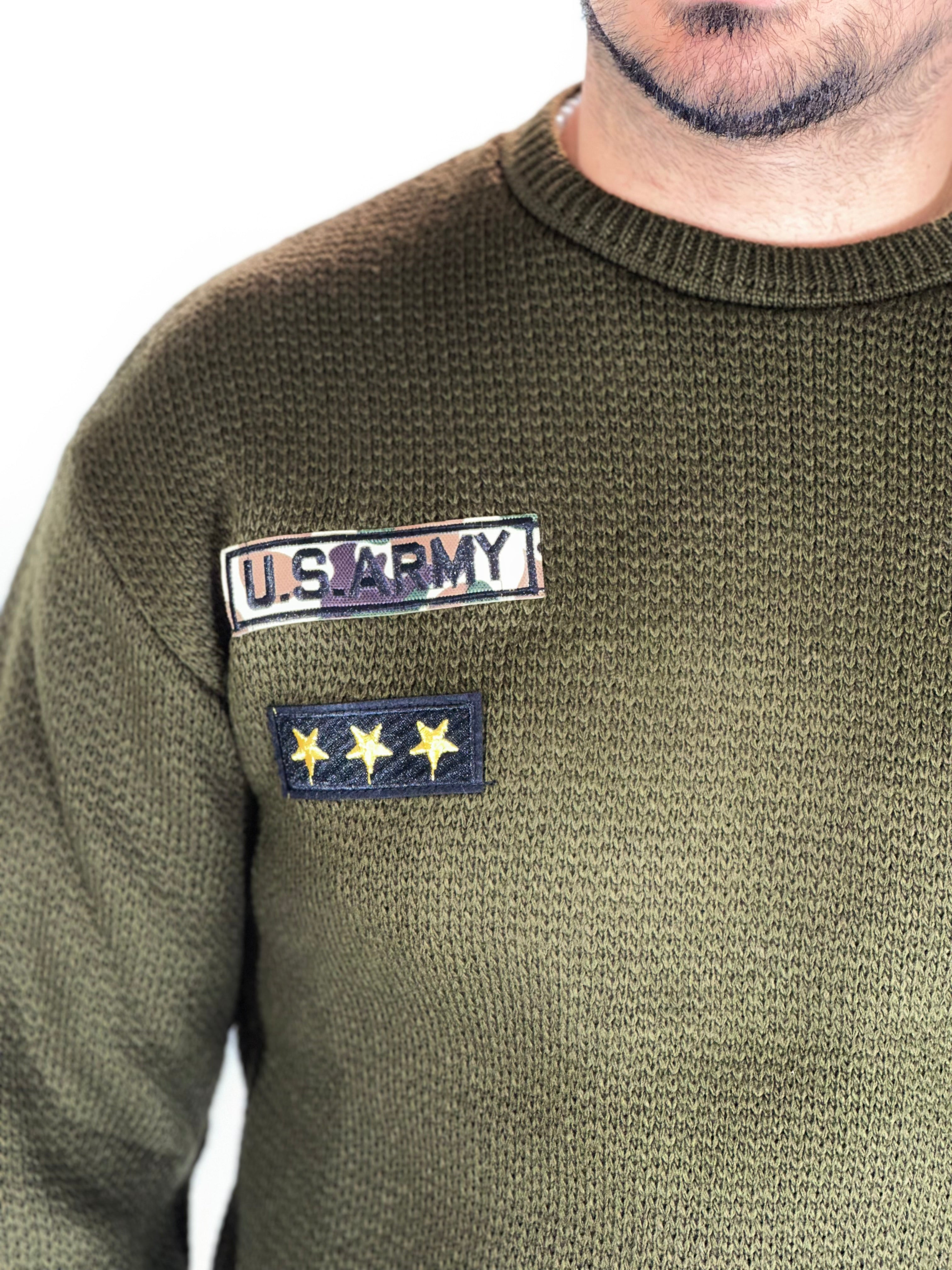 Girocollo military patch verde SER196