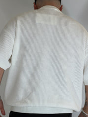 T-shirt serafino a costine bianca VIP972A