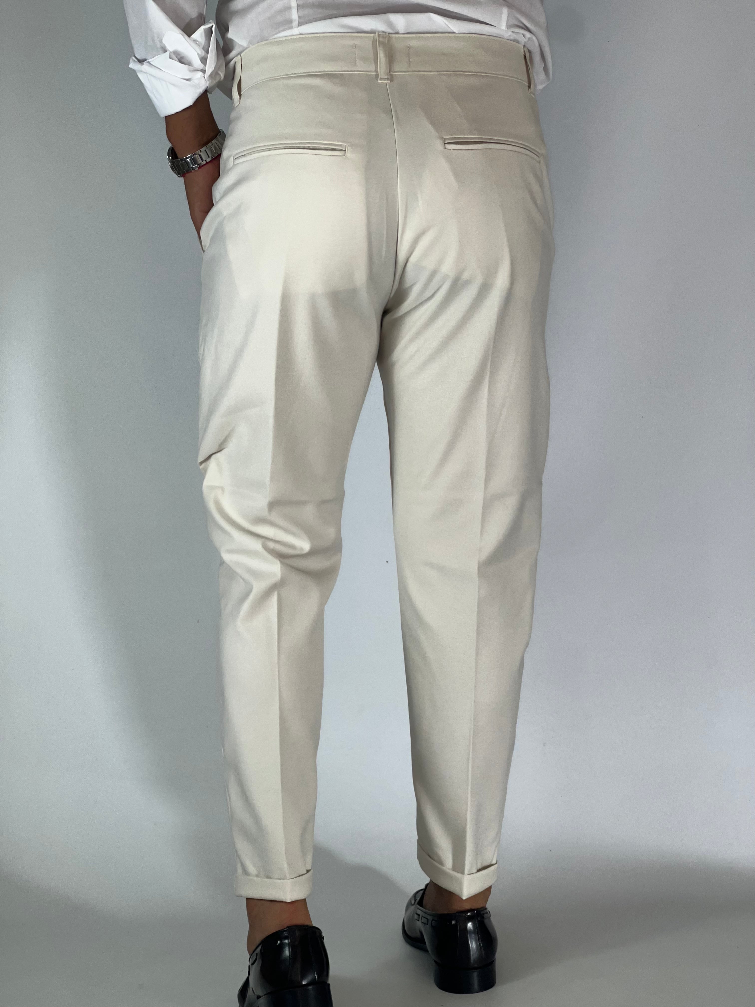 Pantalone elegant panna CHE355