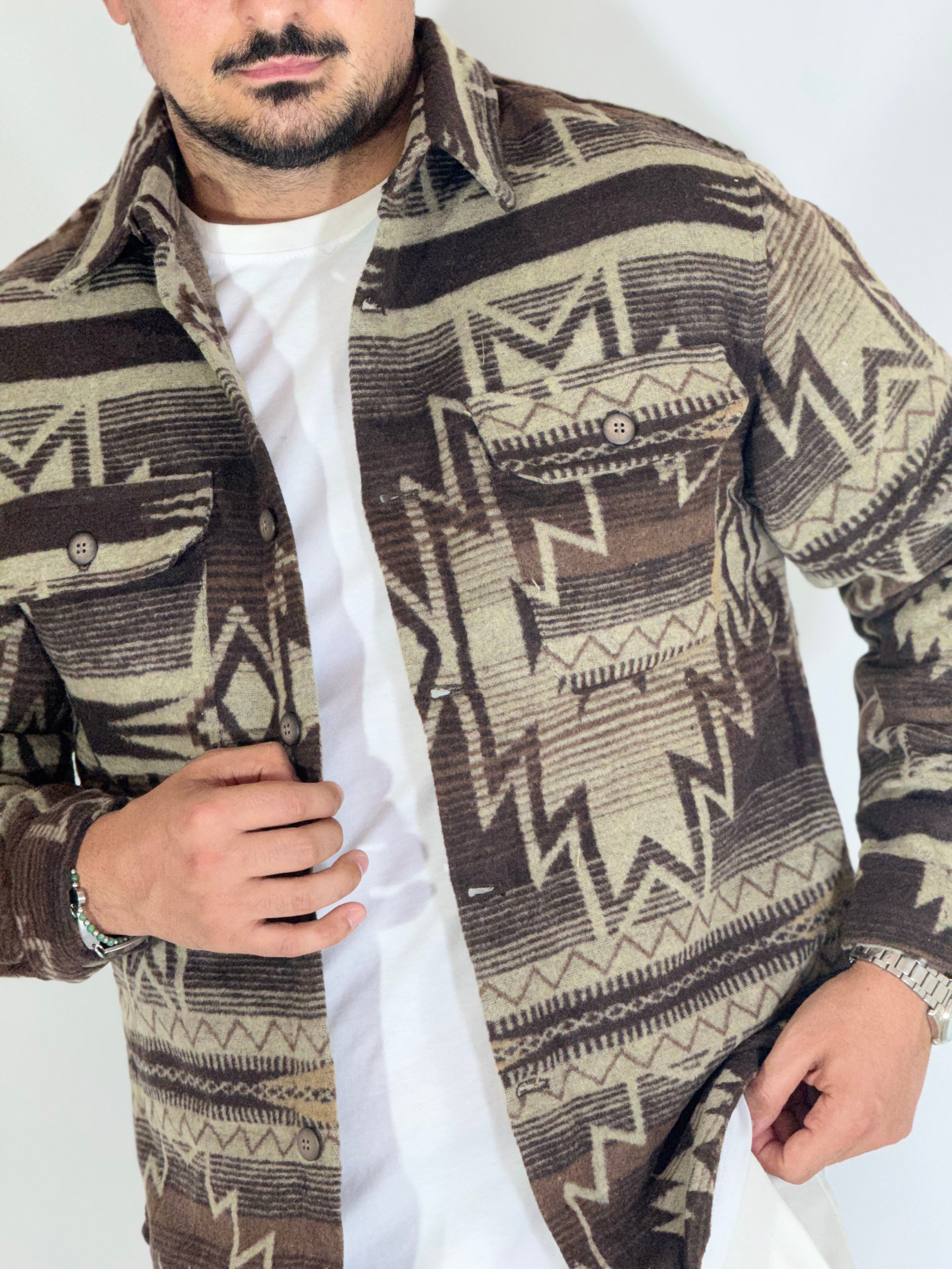 Giacca in pile azteca light coffee GA7713