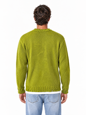JOLLY girocollo con abrasioni lime