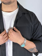 Camicione over fiammata nero 01937