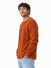 PIGNASECCA Girocollo con rotture arancio