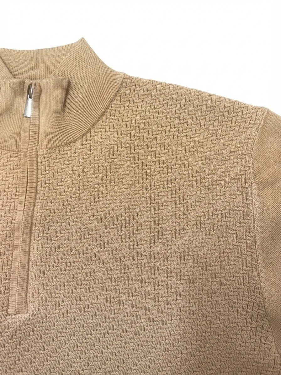 Maglia lupetto zip apricot M886