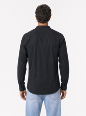 Camicia basic collo francese nera F60