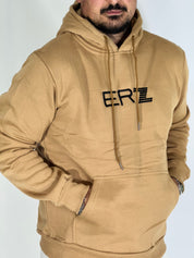 Felpa felpata con cappuccio beige LOGO B-2010