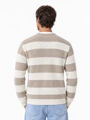 TECLA Cardigan ricamato sabbia/panna