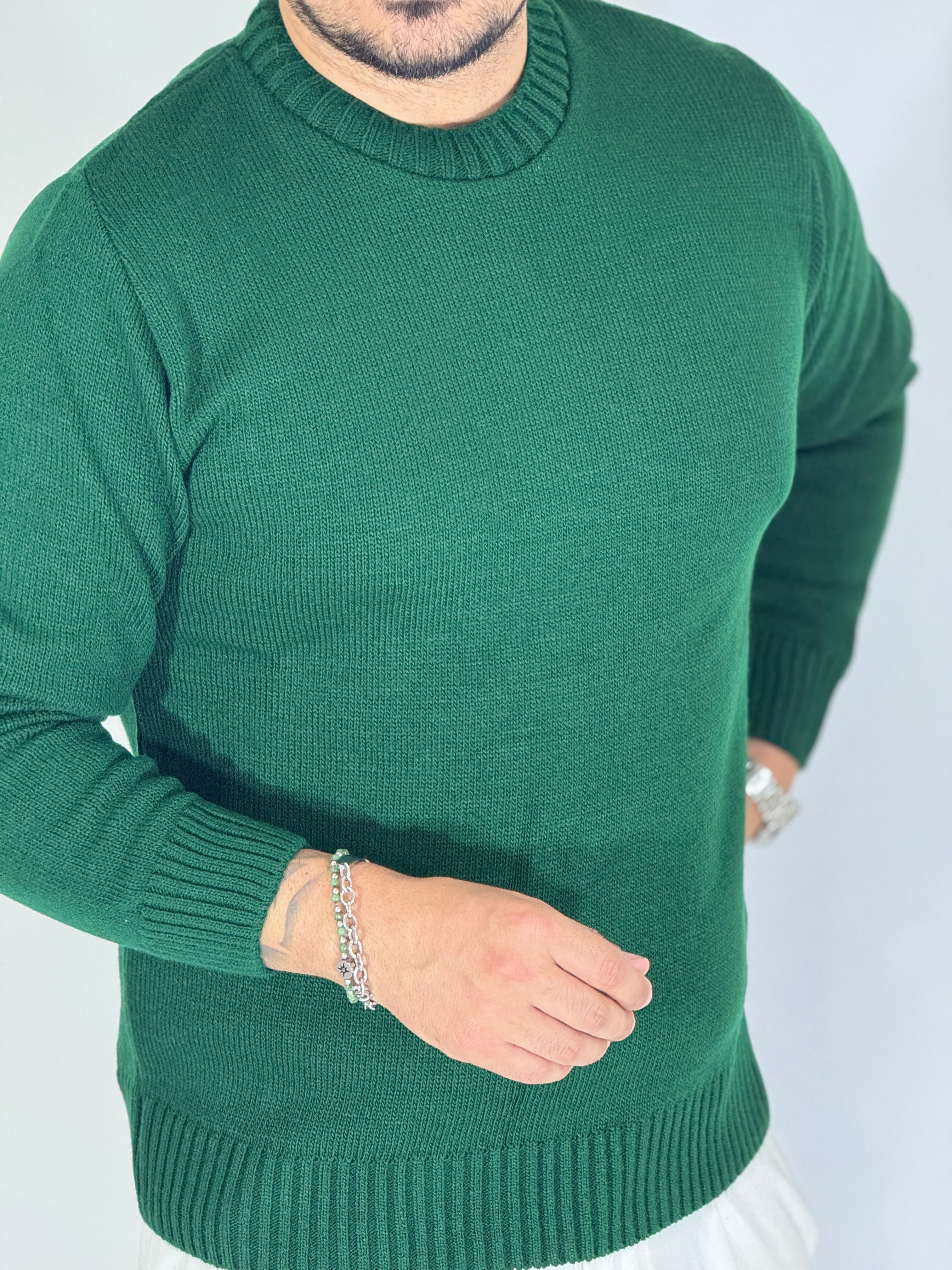 Girocollo basic verde bosco AD25161
