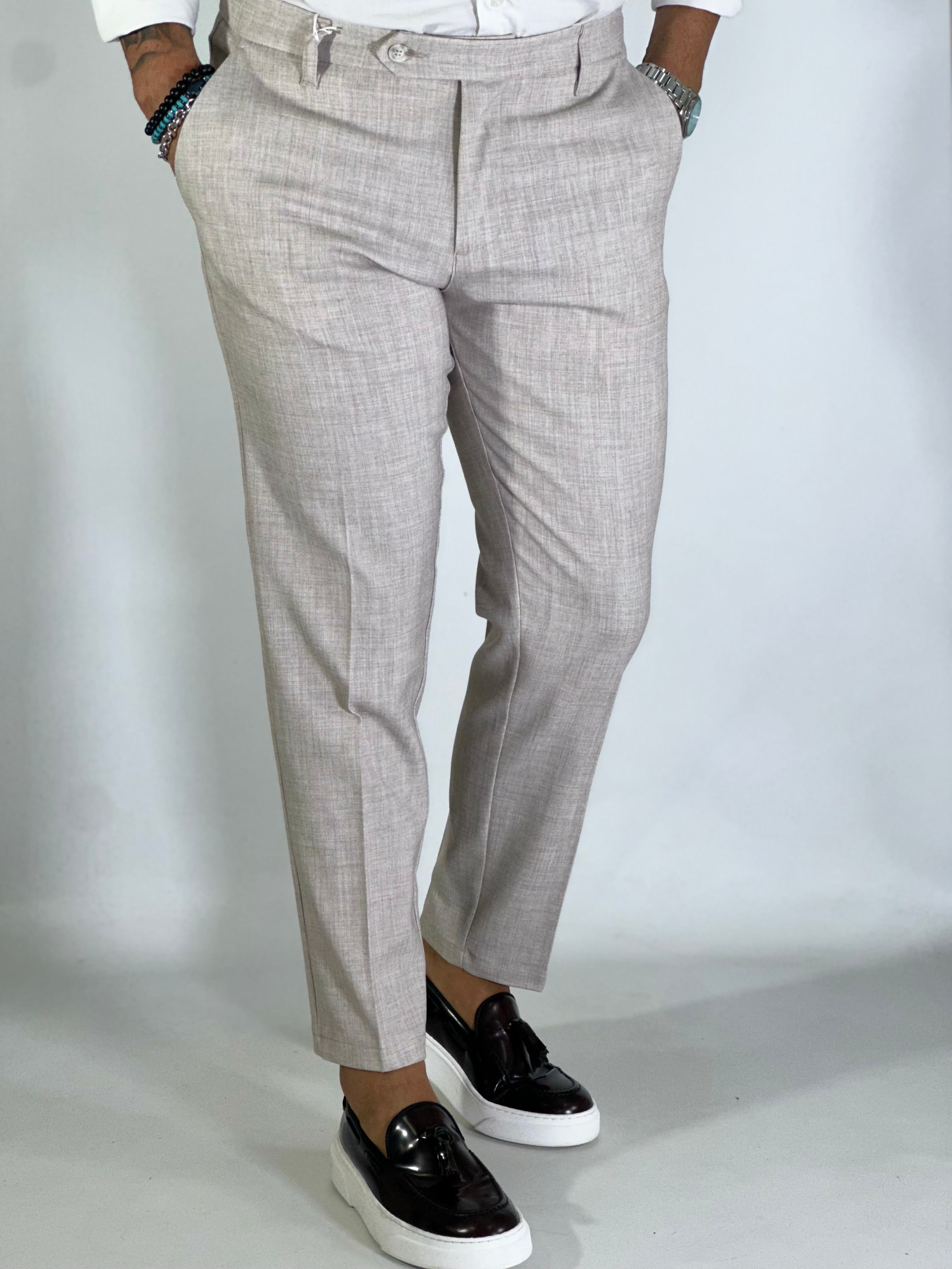 Pantalone elegante grigio fiammato ELVIS migliaccio