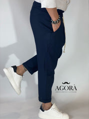 Pantalaccio in lino blu DC5000