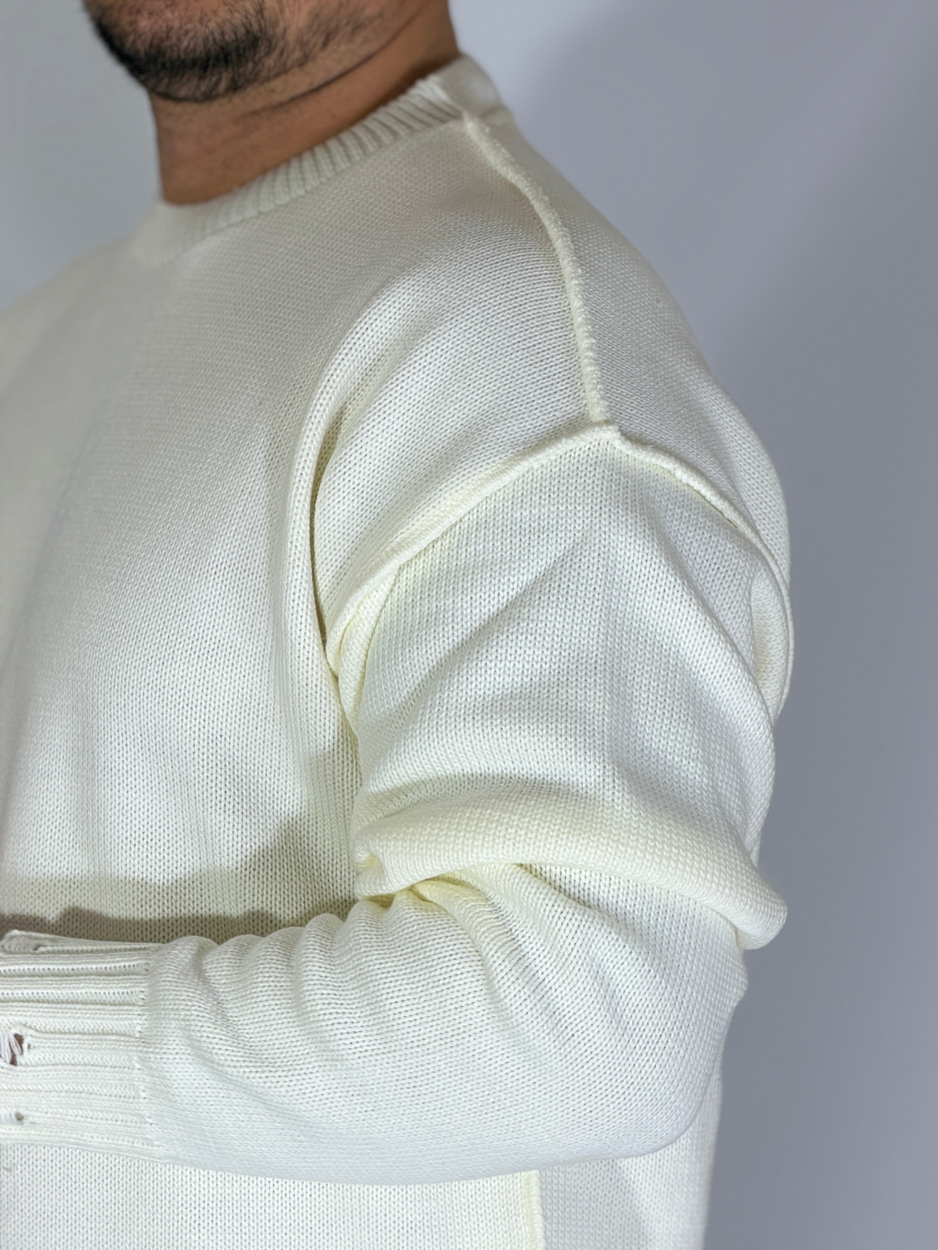 Maglia cucitura inversa panna TBS17