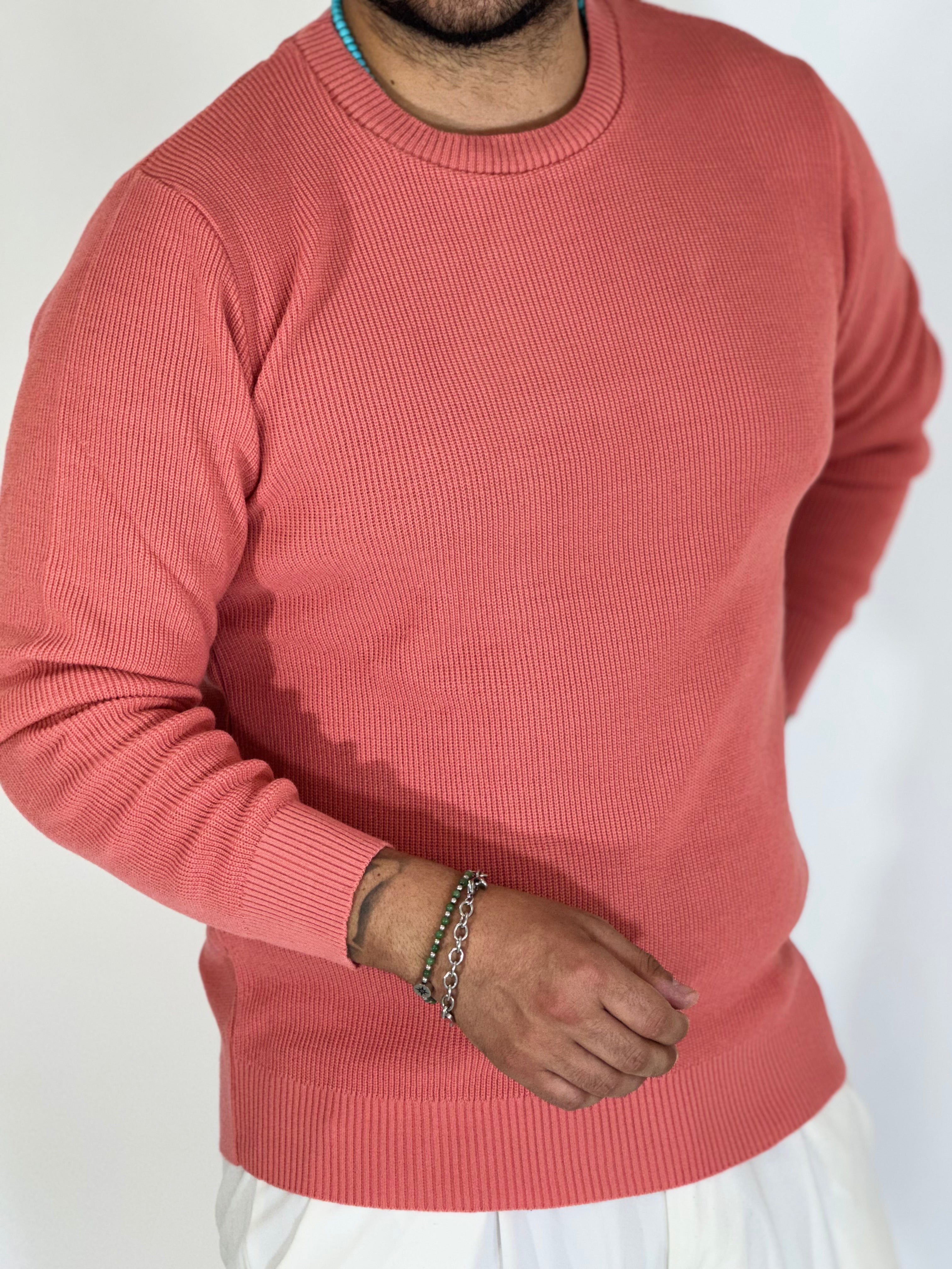 Maglia girocollo corallo MF13670