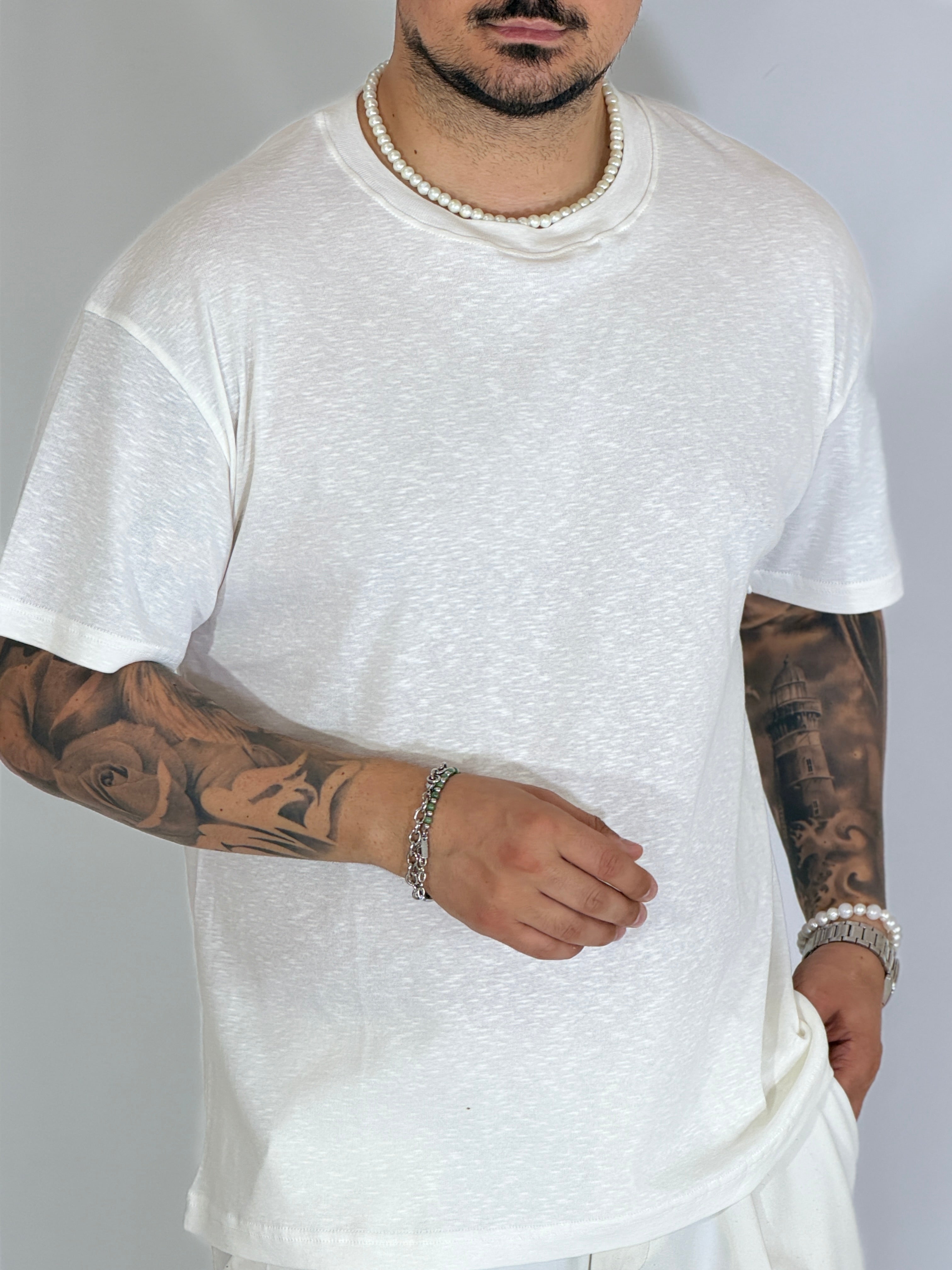 T-shirt melange panna XAVIER