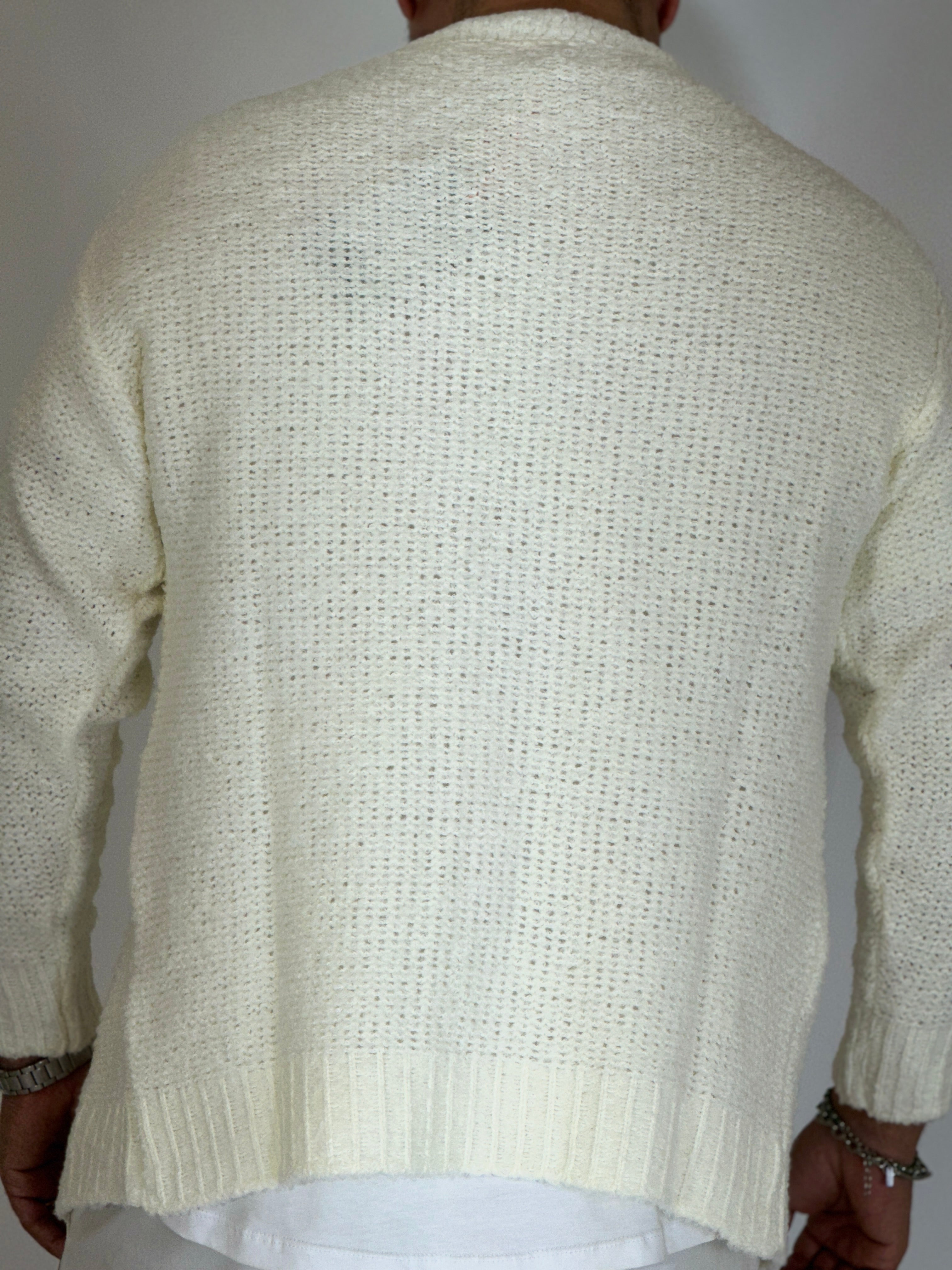 Cardigan boucler panna SER A424