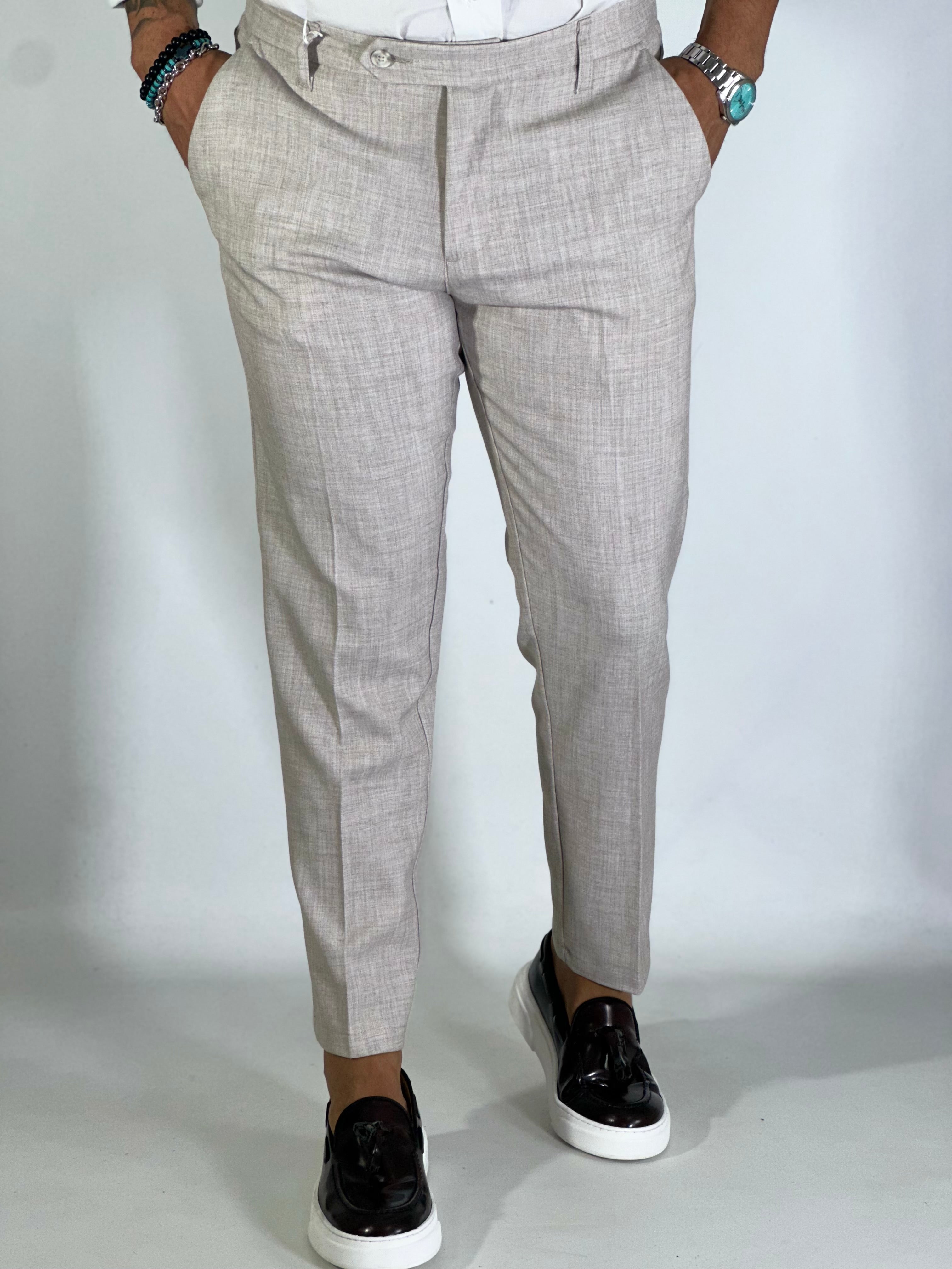 Pantalone elegante grigio fiammato ELVIS migliaccio