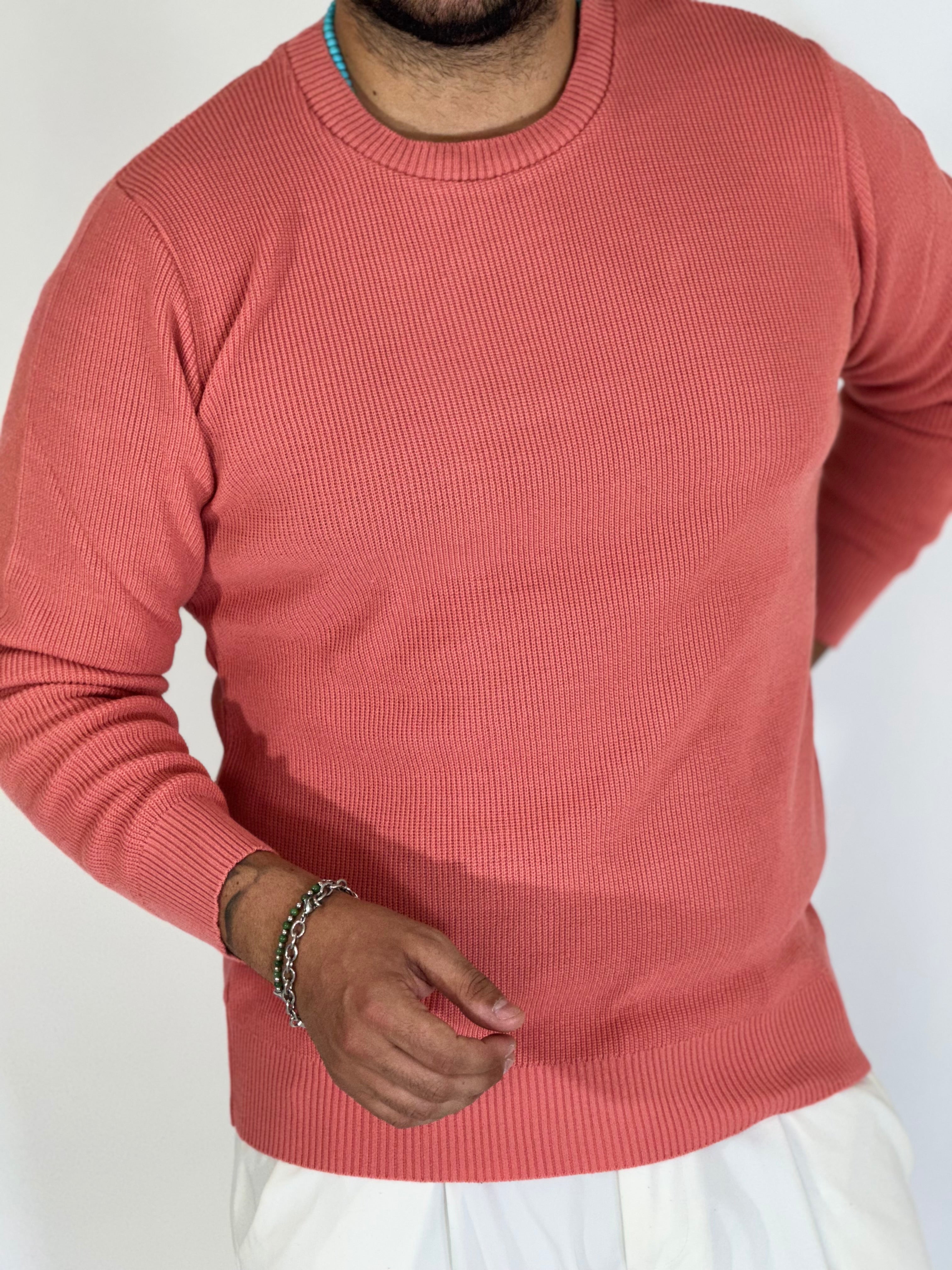 Maglia girocollo corallo MF13670