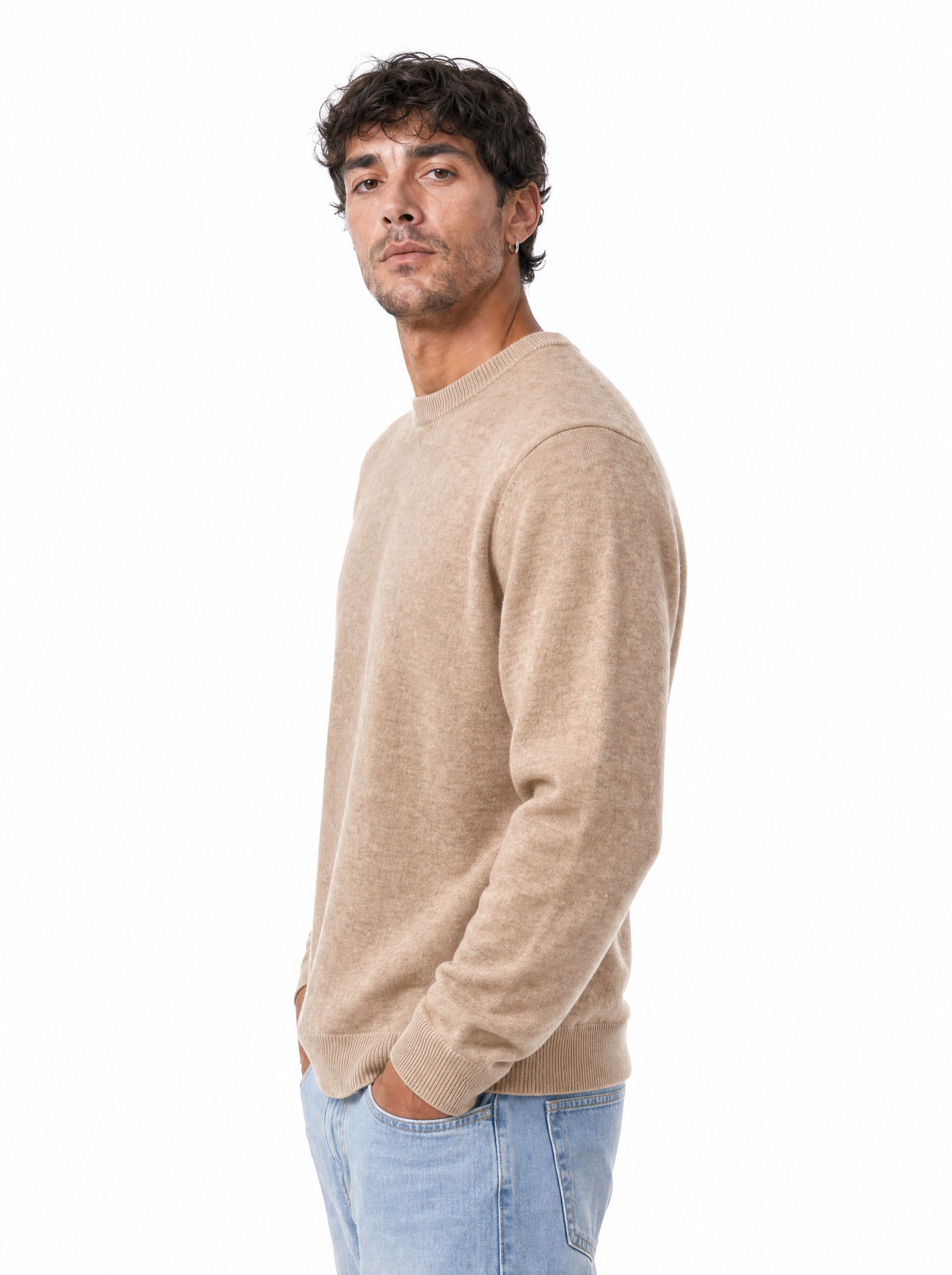 Girocollo rasato beige W86020