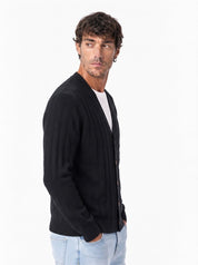 MACE Cardigan sciallato nero