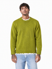 JOLLY girocollo con abrasioni lime