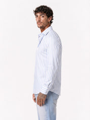 FORLI Camicia rigata cielo