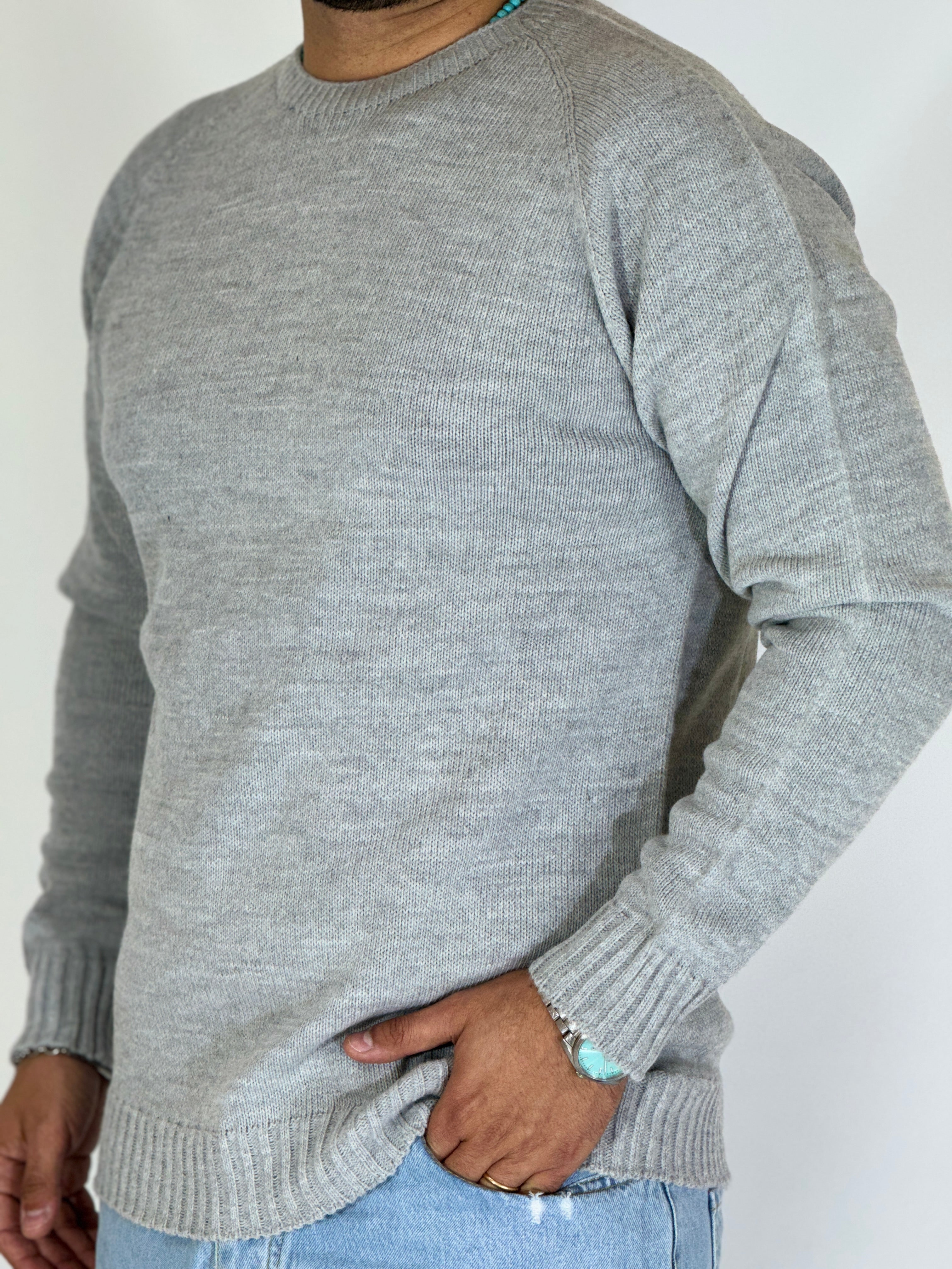 Maglione rasato perla SILVA