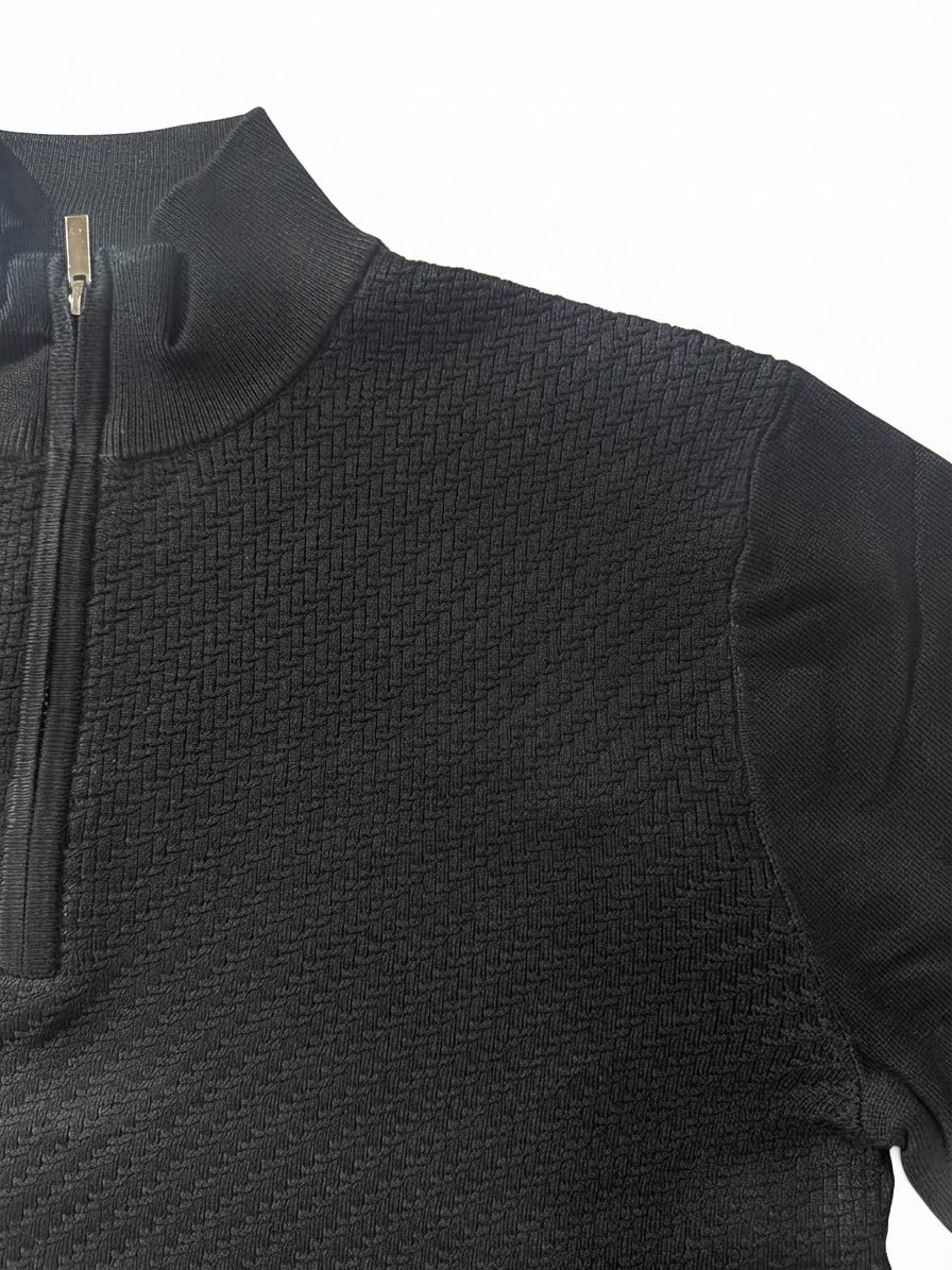 Maglia lupetto zip nera M886