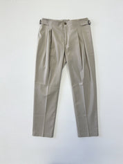 PONCHO Pantalone vita alta con fibbie beige