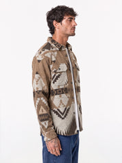 Giacca in pile azteca camel 7789