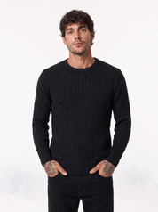 Maglia intrecciata nera AD2213
