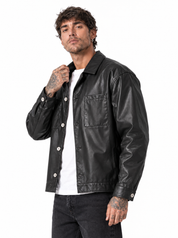 Giubbino eco-pelle nero SMILE4