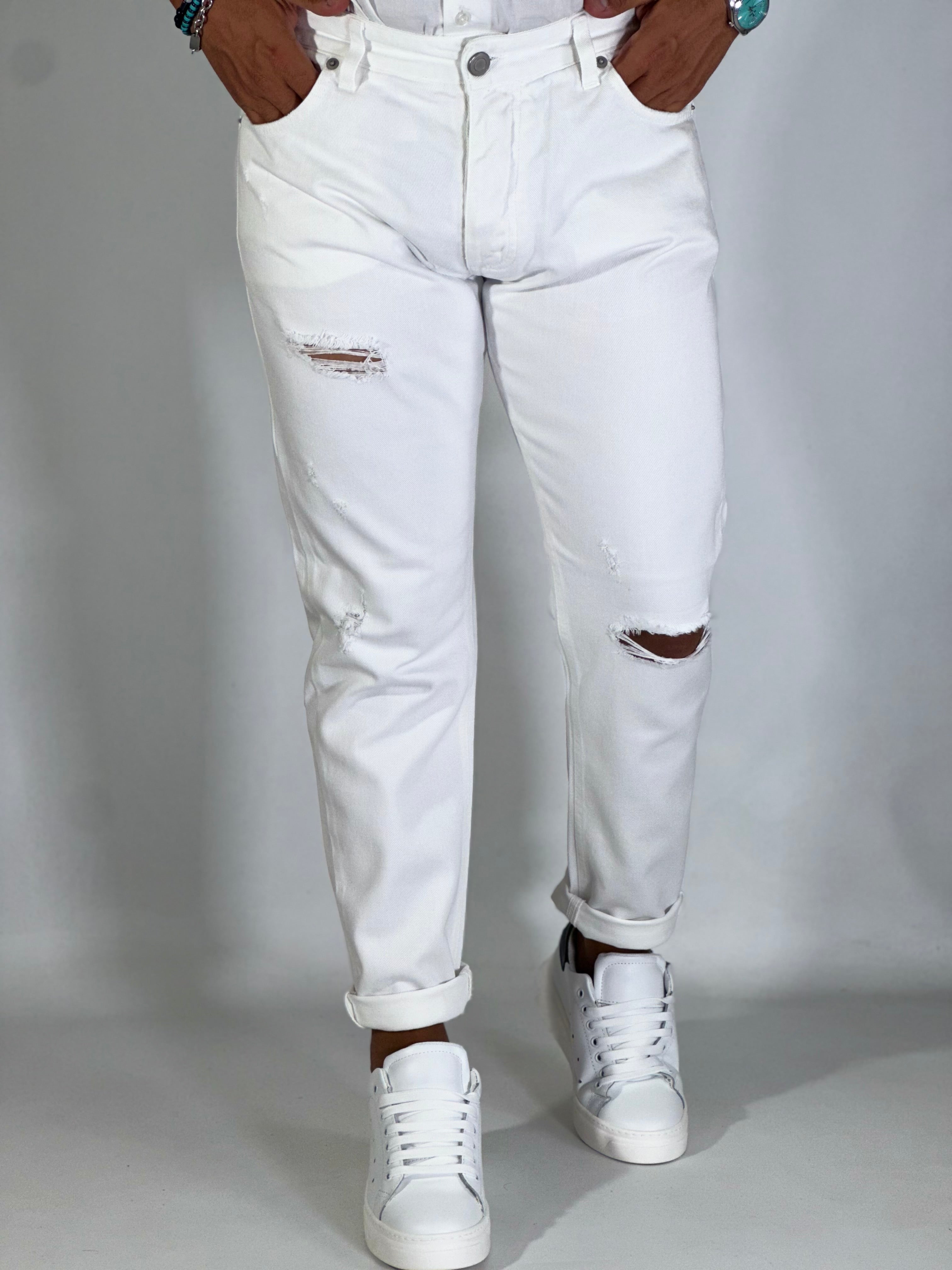 Pantalone slim fit bianco 2N2T DRILL